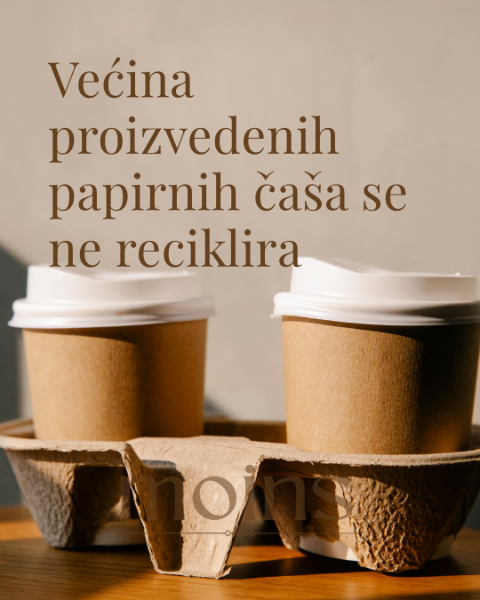 Većina proizvedenih papirnih čaša se ne reciklira.